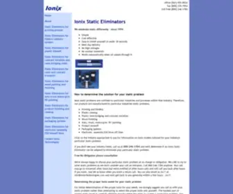 Ionixtechnologies.com(Ionix Static Eliminators) Screenshot