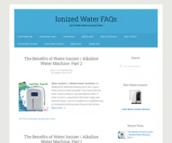 Ionizedwaterfaq.com(WordPress) Screenshot