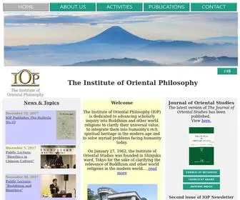 Iop.or.jp(The Institute of Oriental Philosophy (IOP)) Screenshot