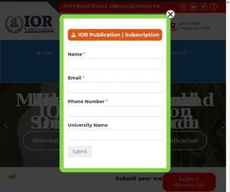 Iorpublication.com(INTERNATIONAL ORGANIZATION OF RESEARCH PUBLICATION) Screenshot