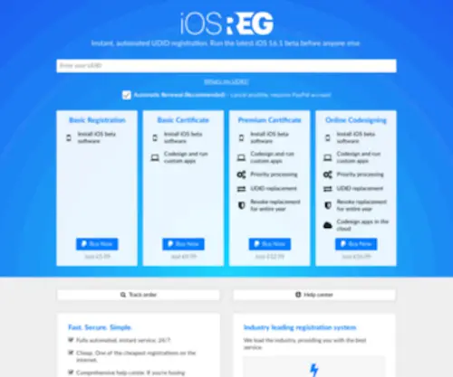 Iosreg.com(Instant iOS 17.5 UDID Registration) Screenshot