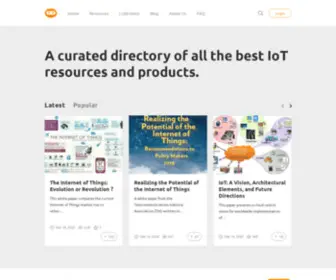 Iotstash.com(The ioTStash is a collection of all the best resources and products related to the Internet of Things) Screenshot