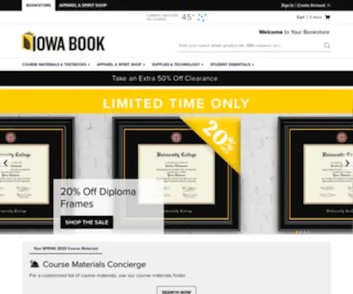 Iowabook.com(Apparel, Gifts & Textbooks) Screenshot