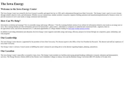 Iowaenergycenter.org(Iowa Energy Center) Screenshot