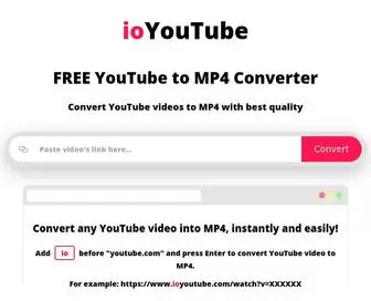 Ioyoutube.com(Free YouTube to MP4 converter) Screenshot