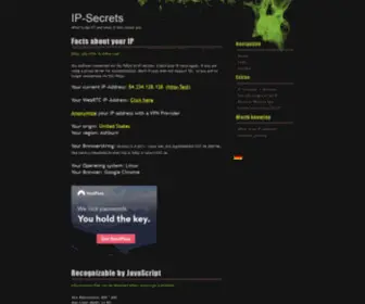 IP-Secrets.com(What is my IP) Screenshot