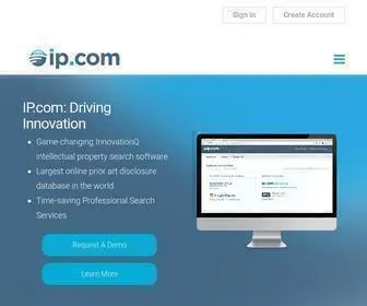 IP.com(Intellectual Property & Patent Intelligence Solutions) Screenshot