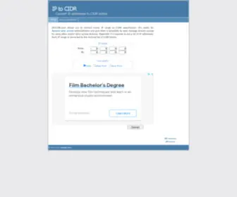 IP2Cidr.com(IP to CIDR online converter) Screenshot