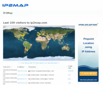 IP2Map.com(Track visitors to your website using map for free) Screenshot