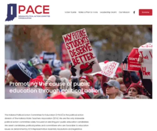 Ipace-IN.org(The Indiana Political Action Committee for Education (I) Screenshot