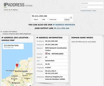 Ipaddress-Finder.com(Geo IP for 95.211.209.246) Screenshot