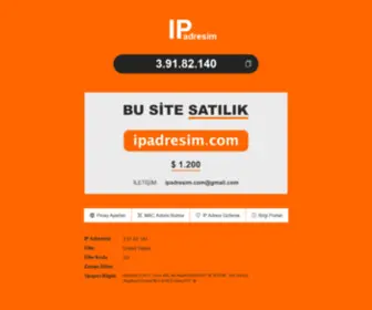 Ipadresim.com(Ip adresim) Screenshot