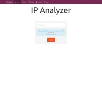 Ipalyzer.com(The ipalyzer analyzes an ip and) Screenshot