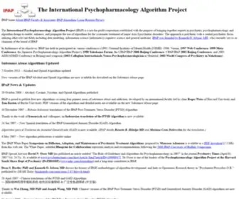 Ipap.org(The International Psychopharmacology Algorithm Project (IPAP)) Screenshot