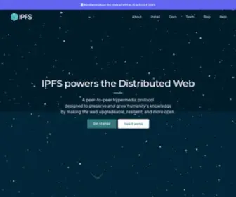 IPFS.io(An open system to manage data without a central server) Screenshot