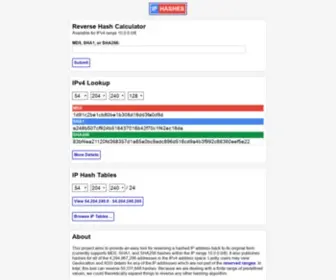 Iphashes.com(Deze domeinnaam) Screenshot