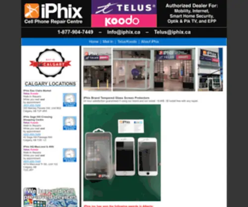 Iphix.ca(Mobile device repairs) Screenshot