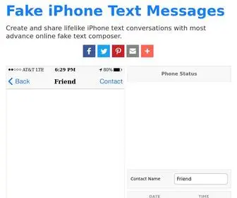 Iphonefaketext.com(Fake iPhone Text Messages) Screenshot