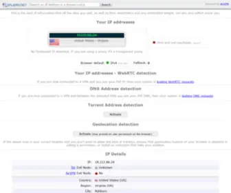 Ipleak.net(IP/DNS Detect) Screenshot