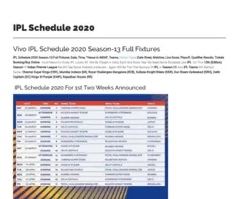 Iplschedule2020.in(Iplschedule 2020) Screenshot