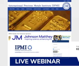 Ipmi.org(International Precious Metals Institute (IPMI)) Screenshot
