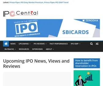 Ipocentral.in(Upcoming IPO List in India) Screenshot