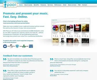 Ipool.info(IPool music promotion software // Promote and distribute your music) Screenshot