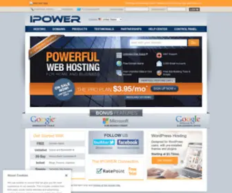 Ipower.com(Small business web hosting offering additional business services such as) Screenshot