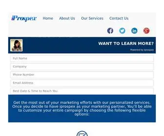 Iprospex.com(Telemarketing, Lead Generation, IT Services) Screenshot