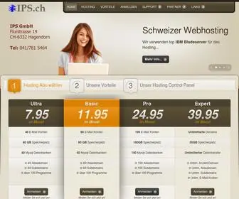 IPS.ch(Webhosting Schweiz seit 1998 wir hosten auf IBM Servern) Screenshot