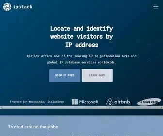 Ipstack.com(Locate website visitors for free using ipstack) Screenshot