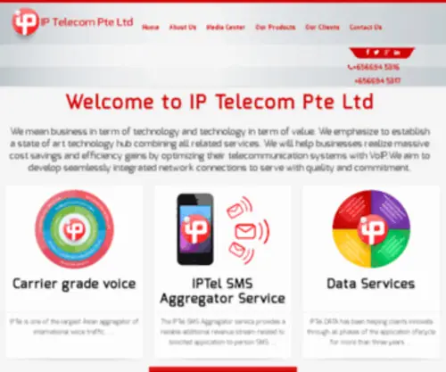 Iptel-SG.com(IP Telecom PTE Limited) Screenshot