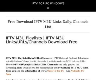 IptvForpcwindows.com(IPTV M3U Playlists) Screenshot