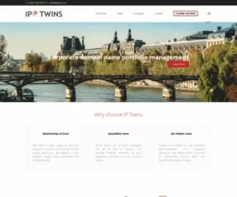 Iptwins.com(Domain names portfolio management & online brand protection) Screenshot
