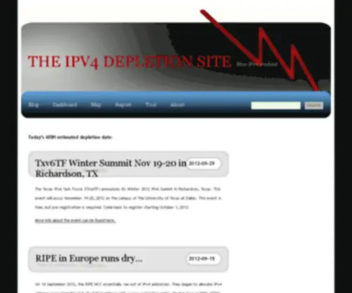 IPV4Depletion.com(The IPv4 Depletion site) Screenshot