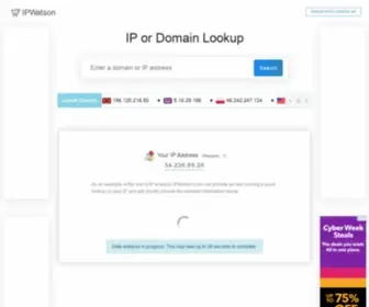 Ipwatson.com(IPWatson Global IP Database) Screenshot