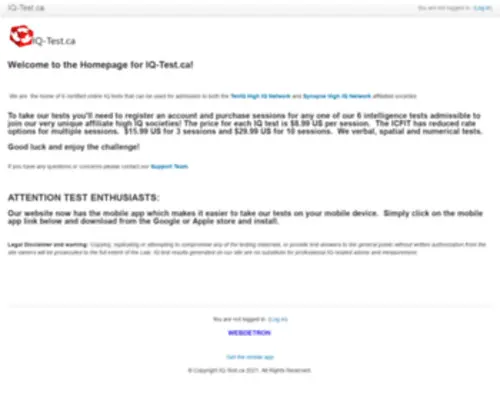 IQ-Test.ca(Certified) Screenshot