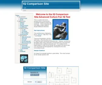 Iqcomparisonsite.com(IQ Comparison Site Advanced Culture Fair IQ Test) Screenshot