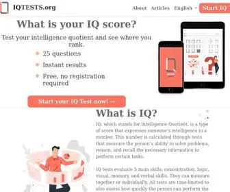 Iqtests.org(Taking an instant IQ test online) Screenshot