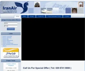 Iranair.co.uk(Iran air) Screenshot