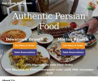 Iranzaminonline.com(Persian Restaurant in UAE) Screenshot