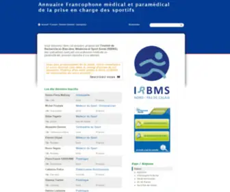 IRBMS.fr(Annuaire Francophone médical et paramédical de la prise en charge des sportifs) Screenshot
