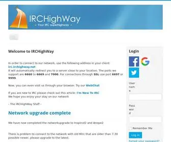 Irchighway.net(Your IRC Superhighway) Screenshot