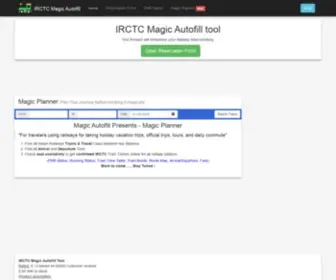 IRCTC-Tatkal-Magic-Autofill-Form.com(Magic Planner) Screenshot