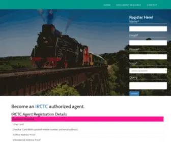 IRCTC.net.in(IRCTC Agent Registration Online) Screenshot