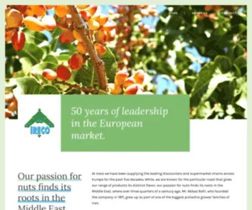 Ireco.lu(Pistachio nuts producer in Luxembourg) Screenshot