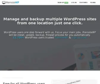 Iremotewp.com(Manage and backup multiple WordPress sites from one location just one click) Screenshot