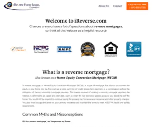 Ireverse.com(Reverse Mortgage) Screenshot