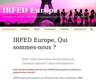 Irfed-Europe.org(IRFED Europe) Screenshot