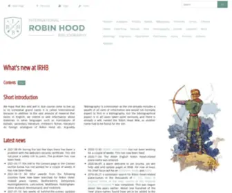 IRHB.org(International Robin Hood Bibliography) Screenshot